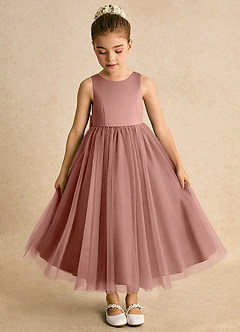 Azazie Solia Flower Girl Dresses Cedar Rose Ball-Gown Bow Tulle Dress image6