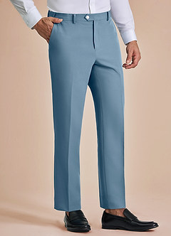 front James Light Blue Structured Stretch Dress Pants
