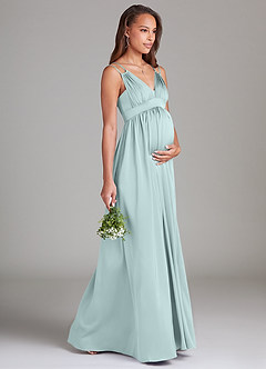 Azazie Emree Abiti da damigella d'onore premaman Abito A-Line Con Tasche Raso Elasticizzato Floor-Length image4