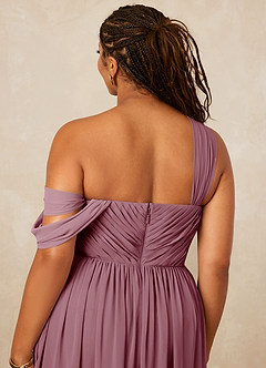 Christian Siriano Bridal for Azazie 1014 Bridesmaid Dresses Vintage Mauve A-Line Off the Shoulder Chiffon Dress image16
