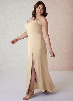 Azazie Manila Abiti da Damigella Abito Tubino in Chiffon con Scollo a V Champagne image9