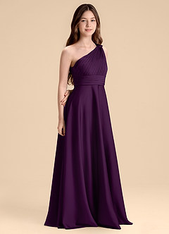 Azazie Charlize Junior Klä av A-Line i Stretch Satin Plisserad image3