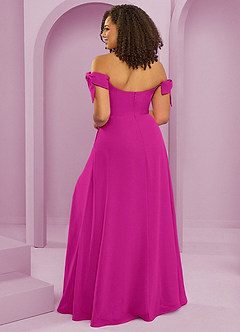 Barbie ♥ Azazie Bridesmaid Dresses Fuchsia A-Line Off the Shoulder Chiffon Convertible Dress image8