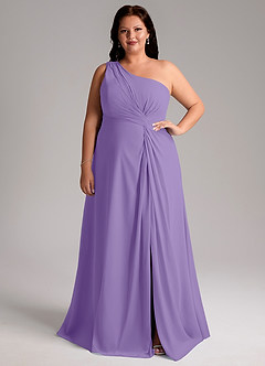 Azazie Brooke Jurken voor bruidsmeisjes Jurk van Chiffon met A-Lijn One-Shoulder Tahiti image8