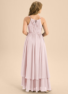 Azazie Elliora Junior Blushing Pink A-Line Pleated Chiffon Dress image2