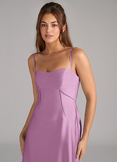 Azazie Valentine Suknie dla druhen Linia A Gorset Satyna elastyczna Do ziemi Sukienka image6