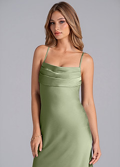Azazie Seema Bridesmaid Dresses Pistachio Mermaid Corset Stretch Satin Dress image2