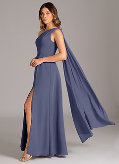 Azazie Tella Bridesmaid Dresses Stormy A-Line One Shoulder Chiffon Dress image1