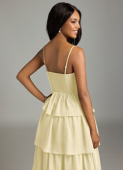 Azazie Kaiden Bridesmaid Dresses Lemon Sorbet A-Line Sweetheart Neckline Chiffon Dress image7