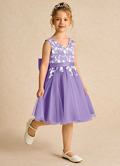 Azazie Butterfly Flower Girl Dresses Tahiti A-Line Lace Dress image3