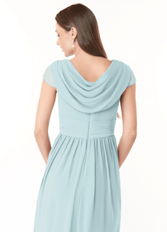 Azazie Organa Bridesmaid Dresses Mist A-Line Pleated Chiffon Dress image6
