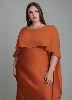 Azazie Stefania Robes de demoiselle d'honneur Robe Trapèze en Satin extensible Cannelle image14