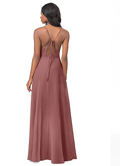 Azazie Everleigh Bridesmaid Dresses Desert Rose A-Line Sweetheart Pleated Chiffon Dress image3