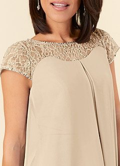 Azazie Tess Mother of the Bride Dresses Champagne Empire Sequins Chiffon Dress image9