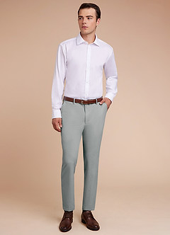 front Miles Light Grey Seersucker Dress Pants