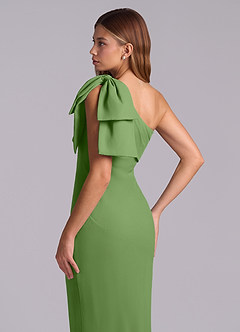 Azazie Yuanna Bridesmaid Dresses Basil Mermaid One Shoulder Chiffon Dress image8
