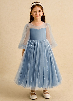 Azazie Trudy Blumenmädchenkleider Ballkleid Herzausschnitt Tüll Kleid Zwielichtviolett image6