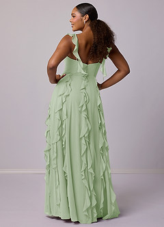 Barbie ♥ Azazie Bridesmaid Dresses Dusty Sage A-Line with Pockets Chiffon Dress image8
