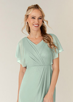 Azazie Waverly Abiti per la Madre della Sposa Abito Tubino in Maglia Plissettato Agave image5