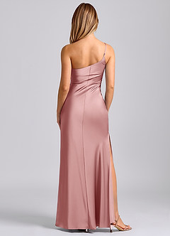 Azazie Marseli Bridesmaid Dresses Dusty Rose Mermaid One Shoulder Stretch Satin Dress image6