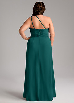 Azazie Eren Bridesmaid Dresses Peacock Sheath One Shoulder Chiffon Dress image9
