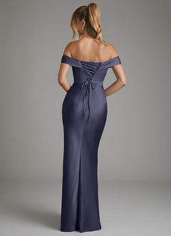 Azazie Hayden Bridesmaid Dresses Stormy Mermaid Corset Stretch Satin Dress image2