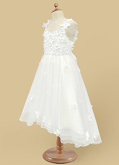 Azazie Ceres Flower Girl Dresses Ivory Ball-Gown Lace Tulle Dress image8