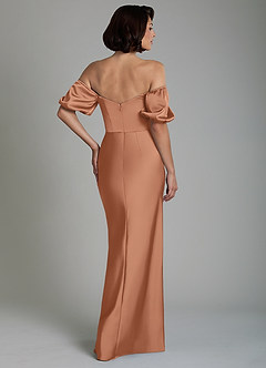 Azazie Lea Bridesmaid Dresses Bronzer Mermaid Off the Shoulder Stretch Satin Convertible Dress image6