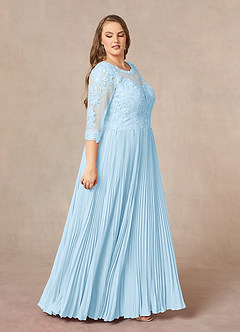Azazie Corinne Mother of the Bride Dresses Sky Blue A-Line Sequins Chiffon Dress image11