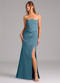 Azazie Jenine Bridesmaid Dresses Bermuda Mermaid Strapless Chiffon Dress image5