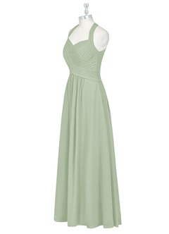 Azazie Claudia At-home Try On Dresses Dusty Rose A-Line Sweetheart Neckline Chiffon Dress image9