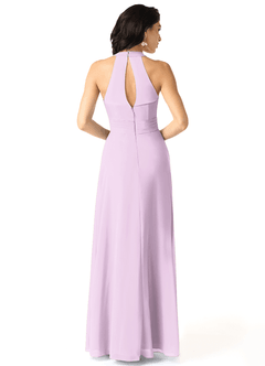 Azazie Danica Bridesmaid Dresses Frosted Lilac A-Line Pleated Chiffon Dress image2