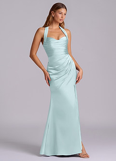 Azazie Destiny Robes de demoiselle d'honneur Robe Sirène en Satin extensible Encolure en Forme de Cœur Verre De Mer image3