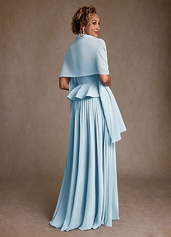 Azazie Josabeth Mother of the Bride Dresses Sky Blue A-Line Pleated Chiffon Dress image3