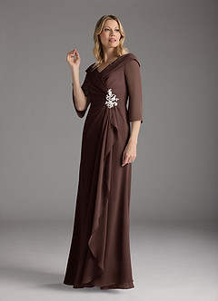 Azazie Jaycee Abiti per la Madre della Sposa Abito A-Line in Chiffon Ganache image4