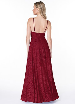 Azazie Dellana Bridesmaid Dresses A-Line Lace Floor-Length Dress image2