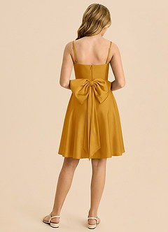Azazie Bear Butterscotch A-Line Sweetheart Neckline Stretch Satin Dress image2