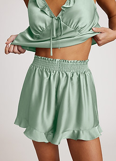 front Pigiama in raso con volant