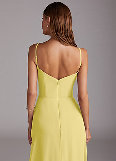 Azazie Marley Bridesmaid Dresses Canary A-Line Off the Shoulder Chiffon Convertible Dress image10