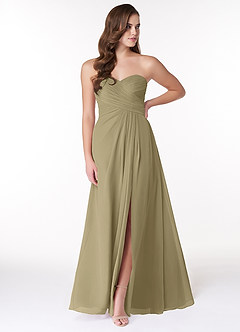 Azazie Arabella Allure Bridesmaid Dresses Moss Green A-Line Sweetheart Neckline Chiffon Convertible Dress image1
