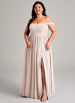 Azazie Calianna Bridesmaid Dresses Rose Petal A-Line Off the Shoulder Chiffon Convertible Dress image14