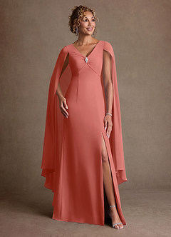 Azazie Boudica Suknie dla Matki Panny Młodej Linia A Pofałdowany Szyfon Długość podłogi Sukienka image3