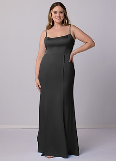 Barbie ♥ Azazie Bridesmaid Dresses Mermaid Bow Stretch Satin Floor-Length Dress image9