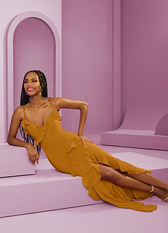Barbie ♥ Azazie Jurken voor bruidsmeisjes Jurk van Chiffon met Kolom Boterbabbelaar image8