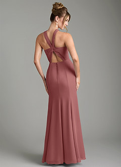 Azazie Rue Bridesmaid Dresses Amethyst A-Line Halter Chiffon Dress image2