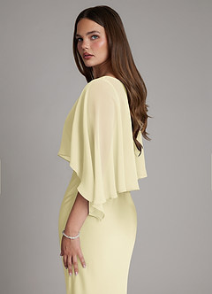Azazie Ambra Brudtärnklänningar Klä av Sjöjungfru i Stretch Satin Plisserad Citronsorbet image8
