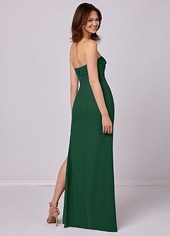Barbie ♥ Azazie Bridesmaid Dresses Dark Green Sheath Strapless Chiffon Convertible Dress image6