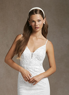 Azazie Sade Wedding Dresses Diamond White Mermaid Sequins Tulle Dress image7