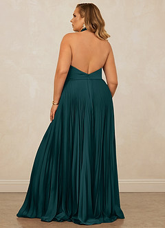 Christian Siriano Bridal for Azazie 1007 Bridesmaid Dresses Pine A-Line Pleated Stretch Satin Dress image11