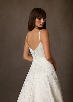 Azazie Selma Wedding Dresses Antique White A-Line Sweetheart Neckline Jacquard Dress image5